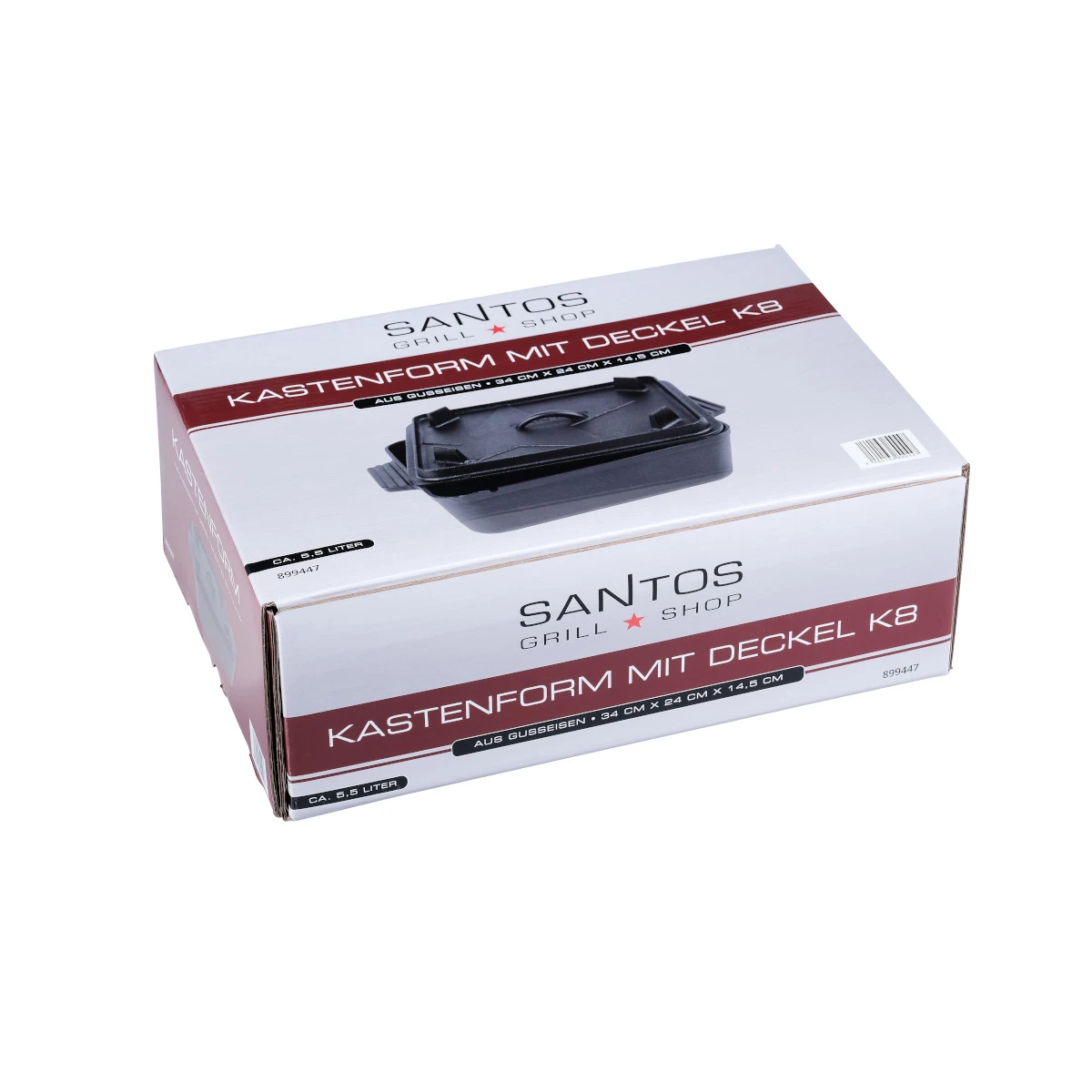 SANTOS Kastenform K8 Mit Deckel, Aus Gusseisen, 34 X 24 Cm 6 SANTOS Kastenform K8 Mit Deckel, Aus Gusseisen, 34 X 24 Cm – Bild 6