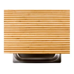 Cleenbo Classic Schneidebrett 43x29 Cm, Bambus Bicolor Mit Edelstahlwanne -Santos Verkäufe cleenbo classic gn bamboo bicolor da25140d77056ffd40d9d666d4337f68