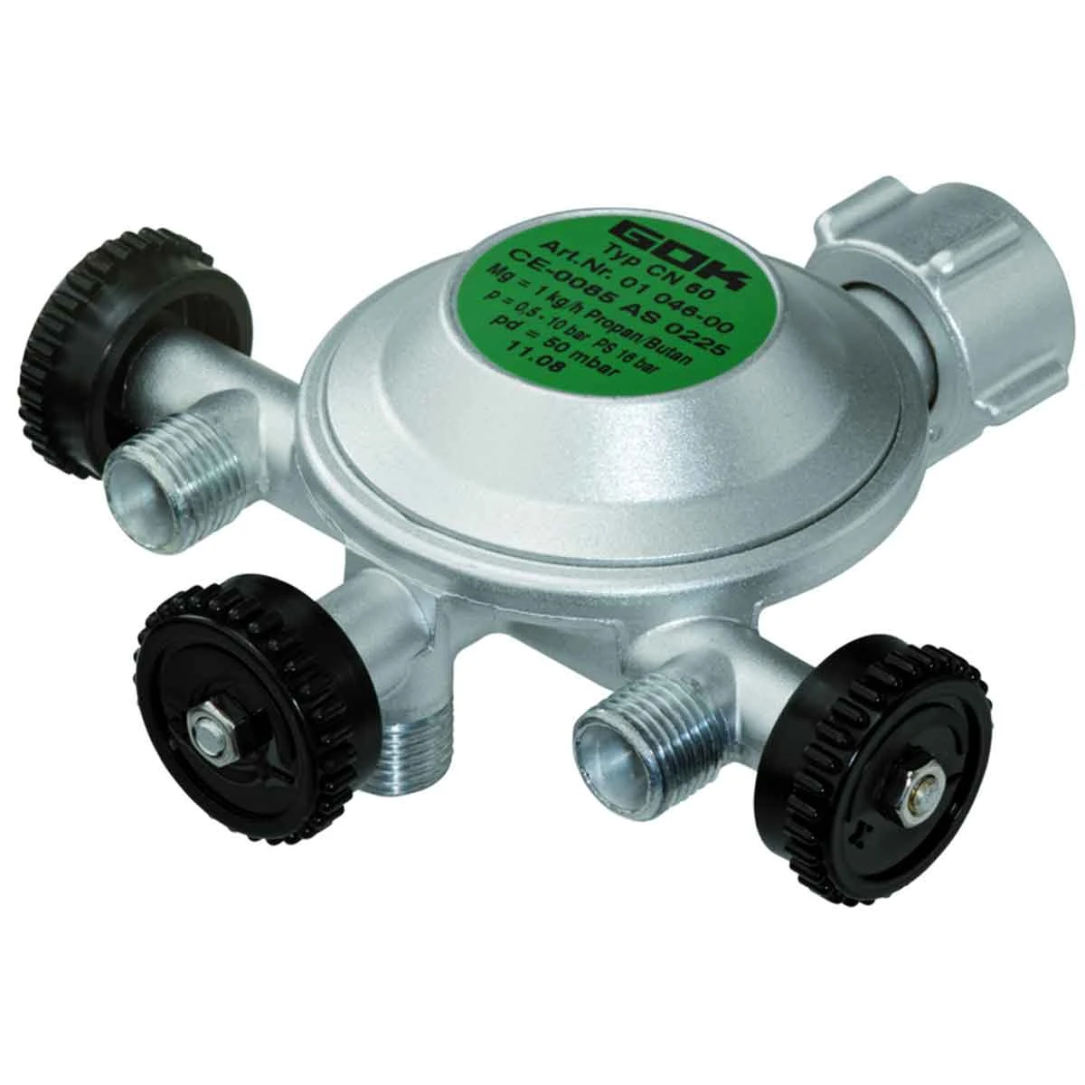 GOK Gasregler 1kg/h 29(30)mbar PS16bar KLF X 3-Abg. G1/4Lh-KN 1 GOK Gasregler 1kg/h 29(30)mbar PS16bar KLF X 3-Abg. G1/4Lh-KN