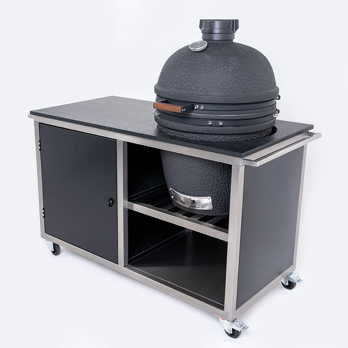 INDRAdesign Blackline Küchenmodul Für Keramikgrill Ø 60 Cm, Schwarz 3 INDRAdesign Blackline Küchenmodul Für Keramikgrill Ø 60 Cm, Schwarz – Bild 3