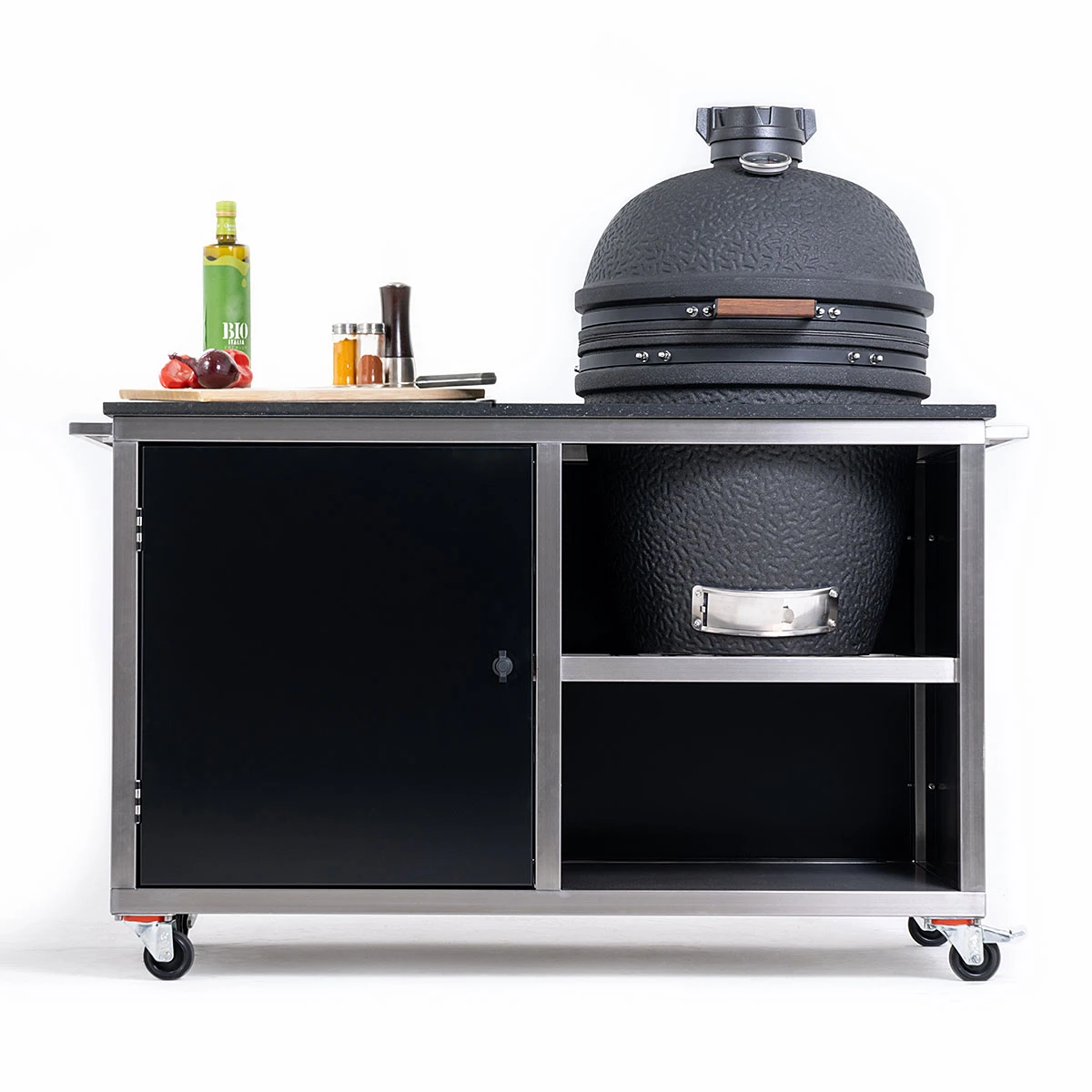 INDRAdesign Blackline Küchenmodul Für Keramikgrill Ø 60 Cm, Schwarz 2 INDRAdesign Blackline Küchenmodul Für Keramikgrill Ø 60 Cm, Schwarz – Bild 2