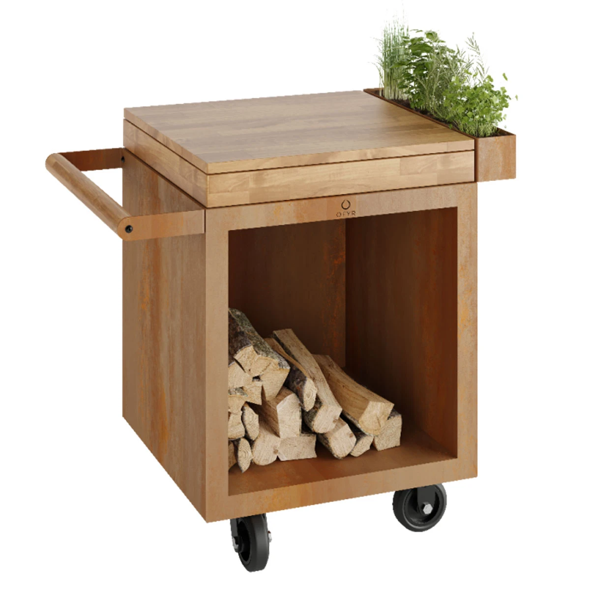 OFYR Mise En Place Table Corten 65 PRO Teakholz 1 OFYR Mise En Place Table Corten 65 PRO Teakholz