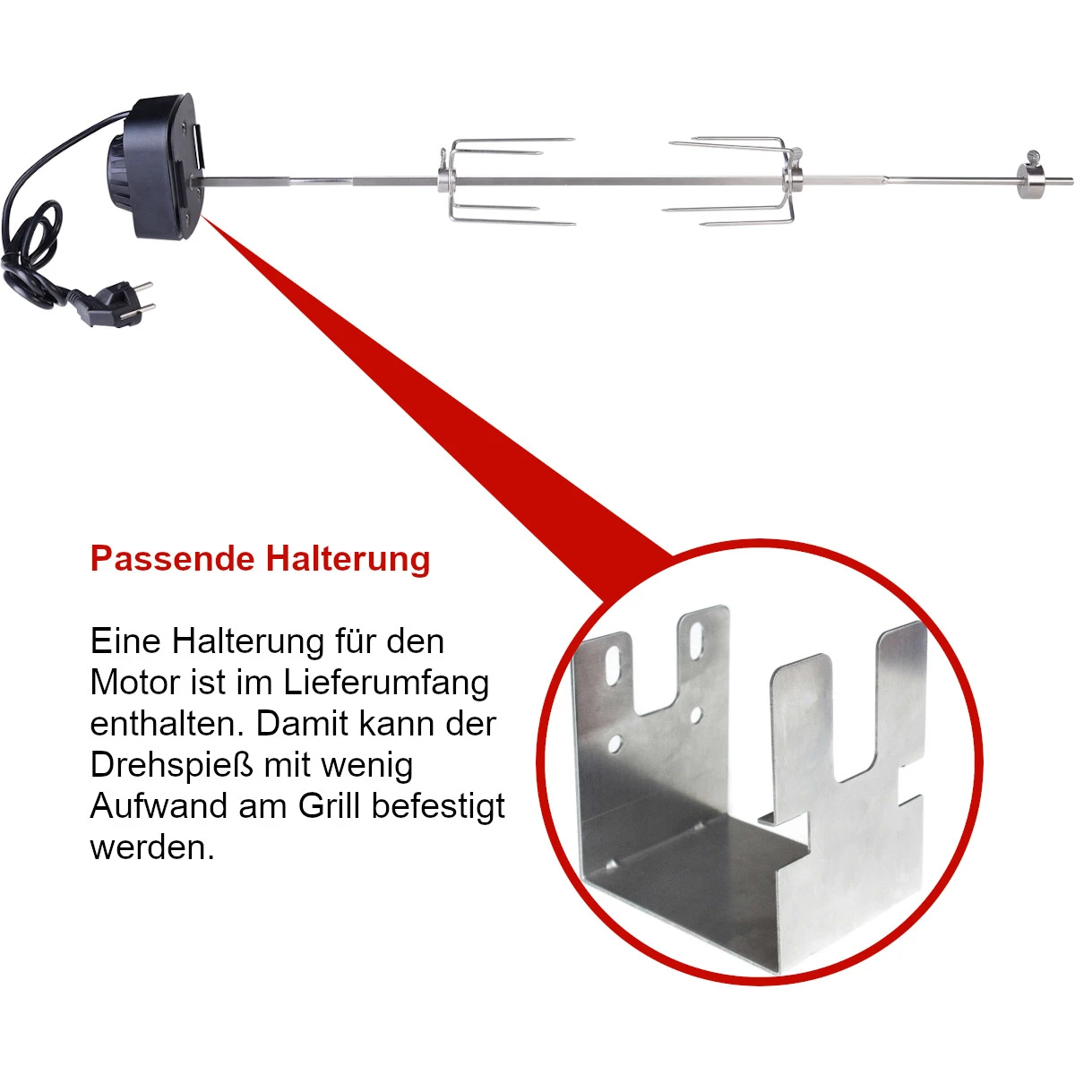 SANTOS Basis Drehspieß Für Weber Spirit I 200er Und Genesis II 200er 2 SANTOS Basis Drehspieß Für Weber Spirit I 200er Und Genesis II 200er – Bild 2