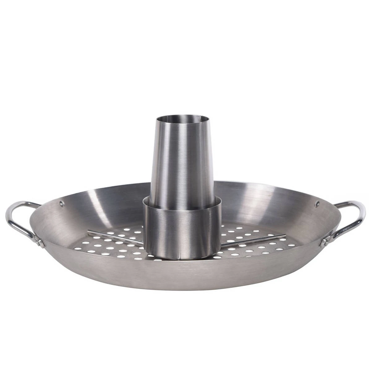 SANTOS Geflügelhalter Hähnchenbräter Gemüsekorb Edelstahl 3-teilig, Ø 30 cm 3 SANTOS Geflügelhalter Hähnchenbräter Gemüsekorb Edelstahl 3-teilig, Ø 30 cm – Bild 3