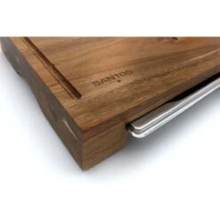 SANTOS Schneidebrett Akazie Mit Edelstahl-Auffangschale -Santos Verkäufe santos schneidebrett mit edelstahl auffangschale e0001bc1fa97e4b5a9c4da1c35f92243
