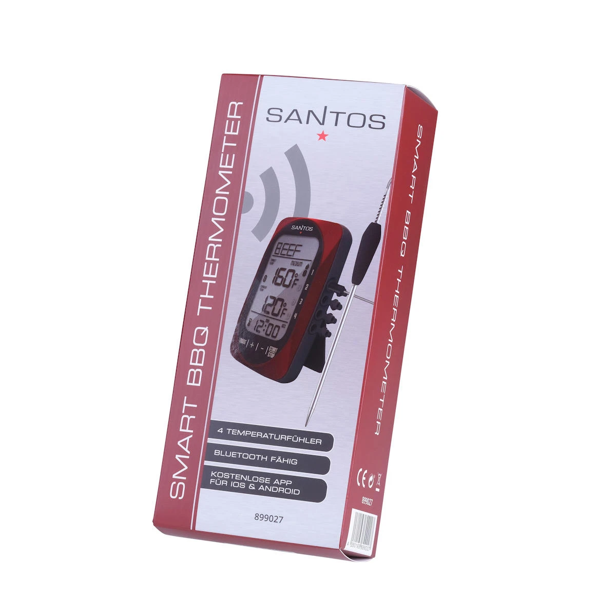 SANTOS Smart BBQ Thermometer, Steuerung Per App – 4 Temperaturfühler, Bluetooth 4 SANTOS Smart BBQ Thermometer, Steuerung Per App – 4 Temperaturfühler, Bluetooth – Bild 4