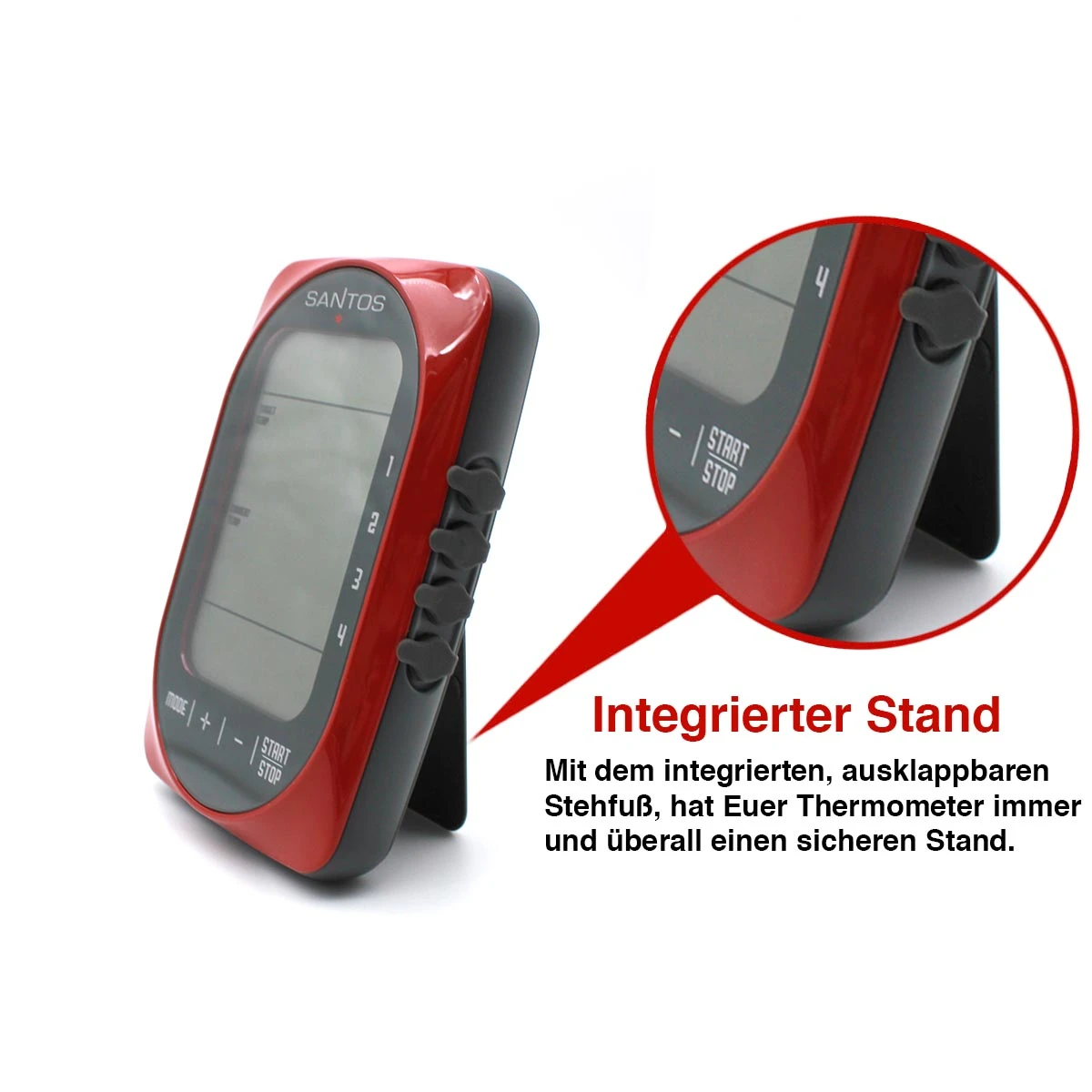 SANTOS Smart BBQ Thermometer, Steuerung Per App – 4 Temperaturfühler, Bluetooth 1 SANTOS Smart BBQ Thermometer, Steuerung Per App – 4 Temperaturfühler, Bluetooth