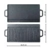 SANTOS Wende-Grillplatte Gusseisen, 42,5 X 23 Cm