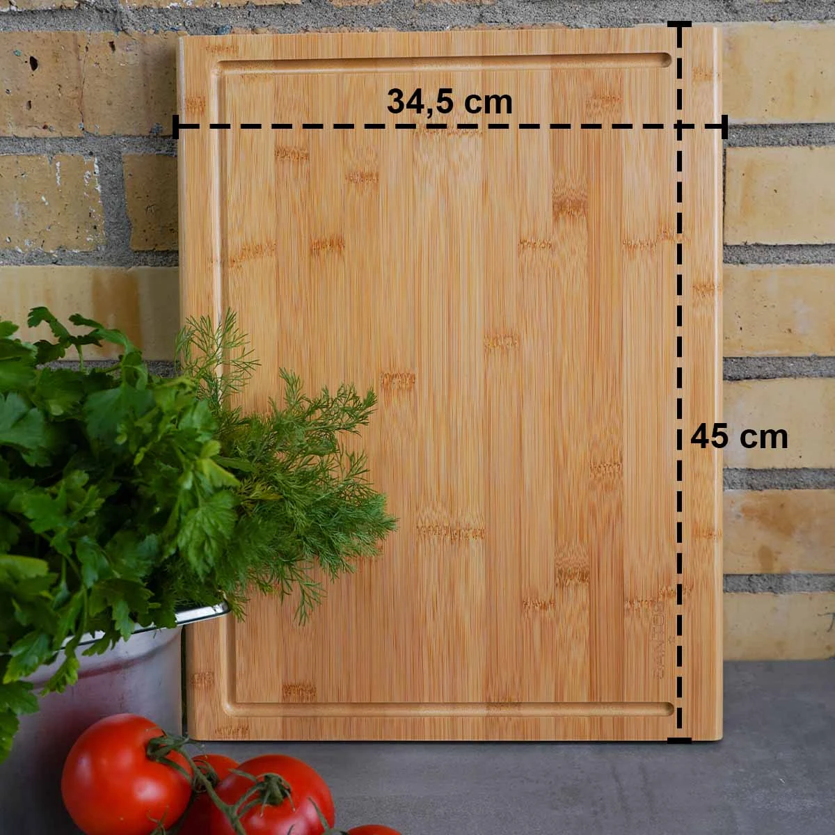 SANTOS Schneidebrett Bambus 45 X 34,5 X 2,5 Cm 2 SANTOS Schneidebrett Bambus 45 X 34,5 X 2,5 Cm – Bild 2